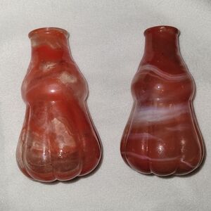 2 Red Vintage Milano Bud Vase 5" Tall